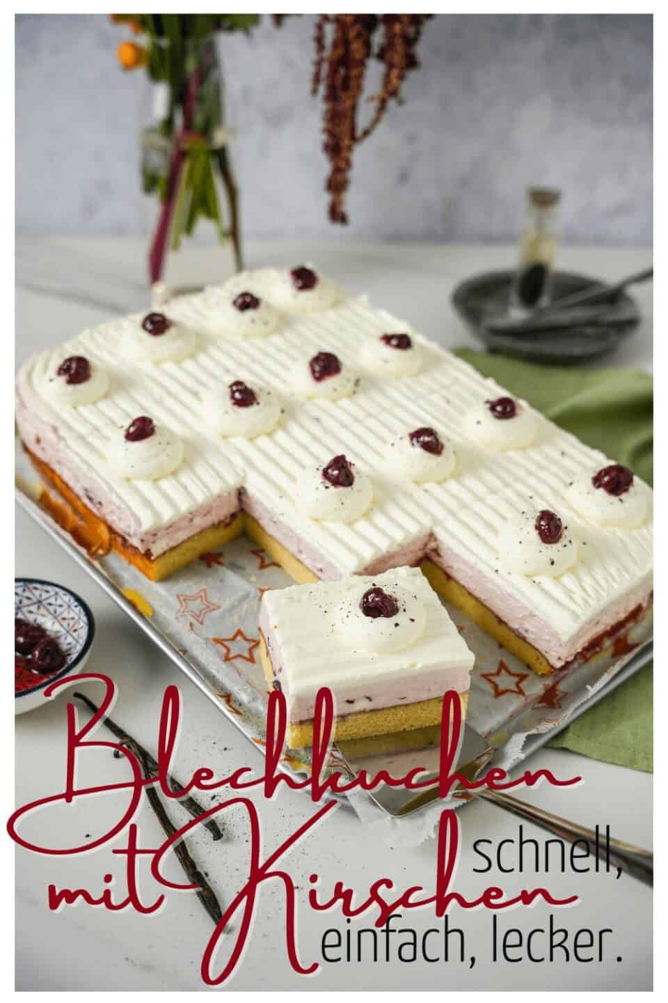 Vanille Kirsch Blechkuchen