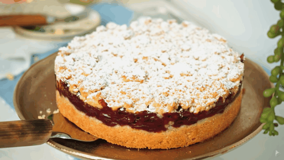 Streuselkuchen mit Kirschen
